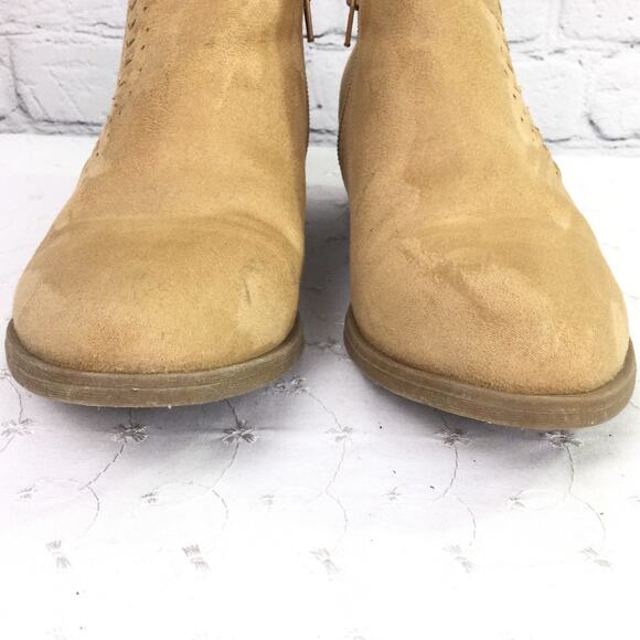 Carlos By Carlos Santana Cowgirl Faux Suede Low Heel Tan Western Bootie 7.5M - Picture 5 of 12